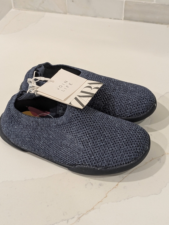 Zara Other - Zara Kids Navy Knit Slip-On Shoes